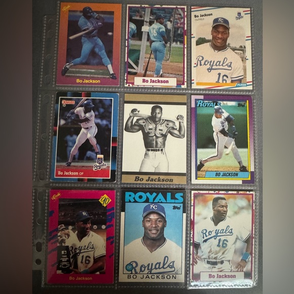 Bo Jackson sports card lot! Baseball and football from 1980s - Picture 1 of 13